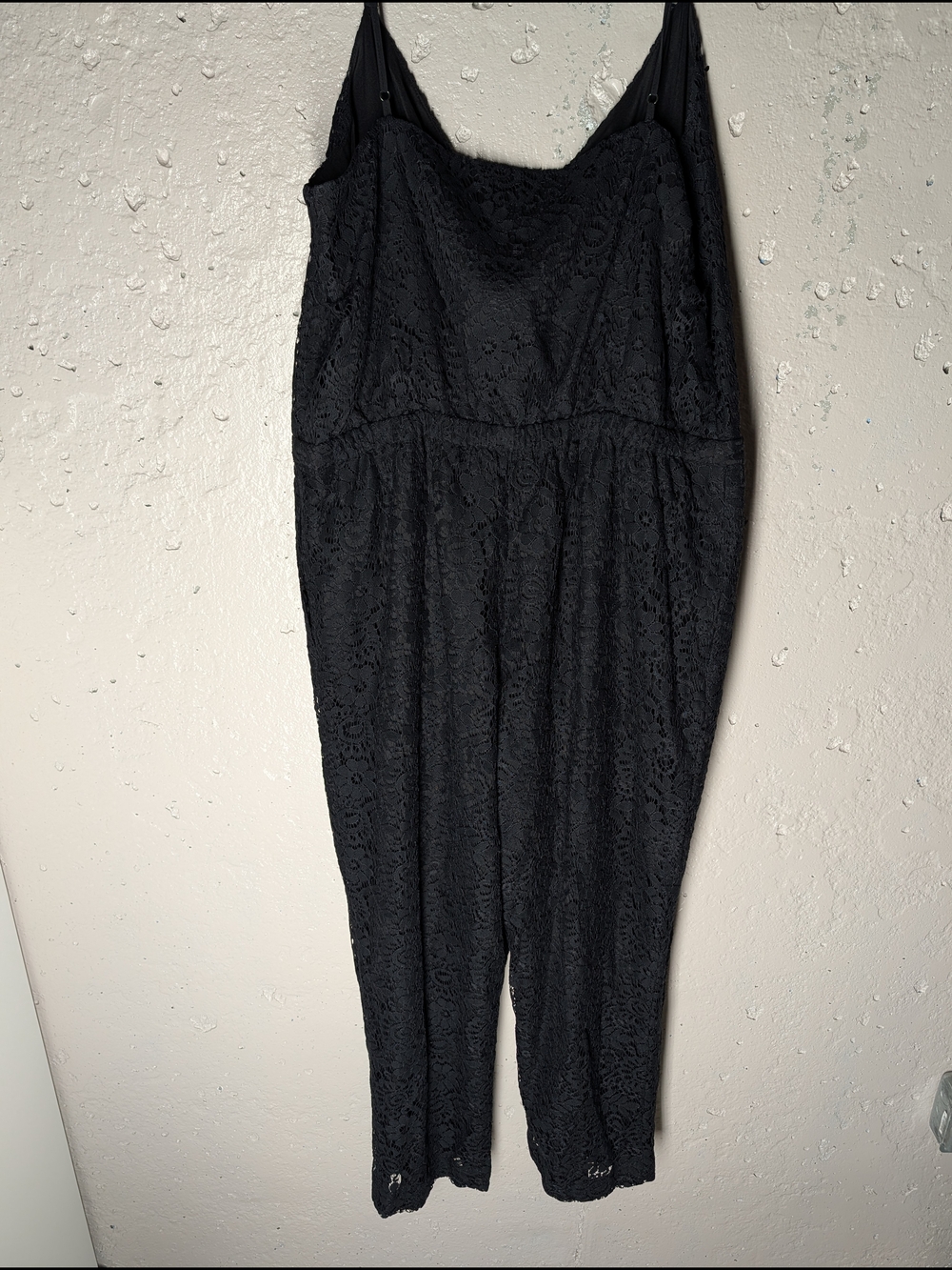 Madewell Lace Tank Jumpsuit Black Wide Leg NWT Size XL Minimal Chic - Picture 7 of 9